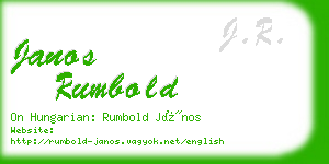 janos rumbold business card